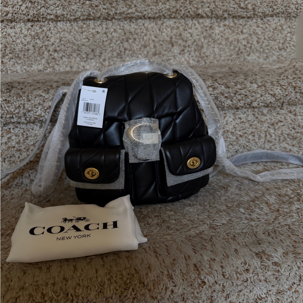 Coach Black Quilted Leather Crossbody with Gold Hardware